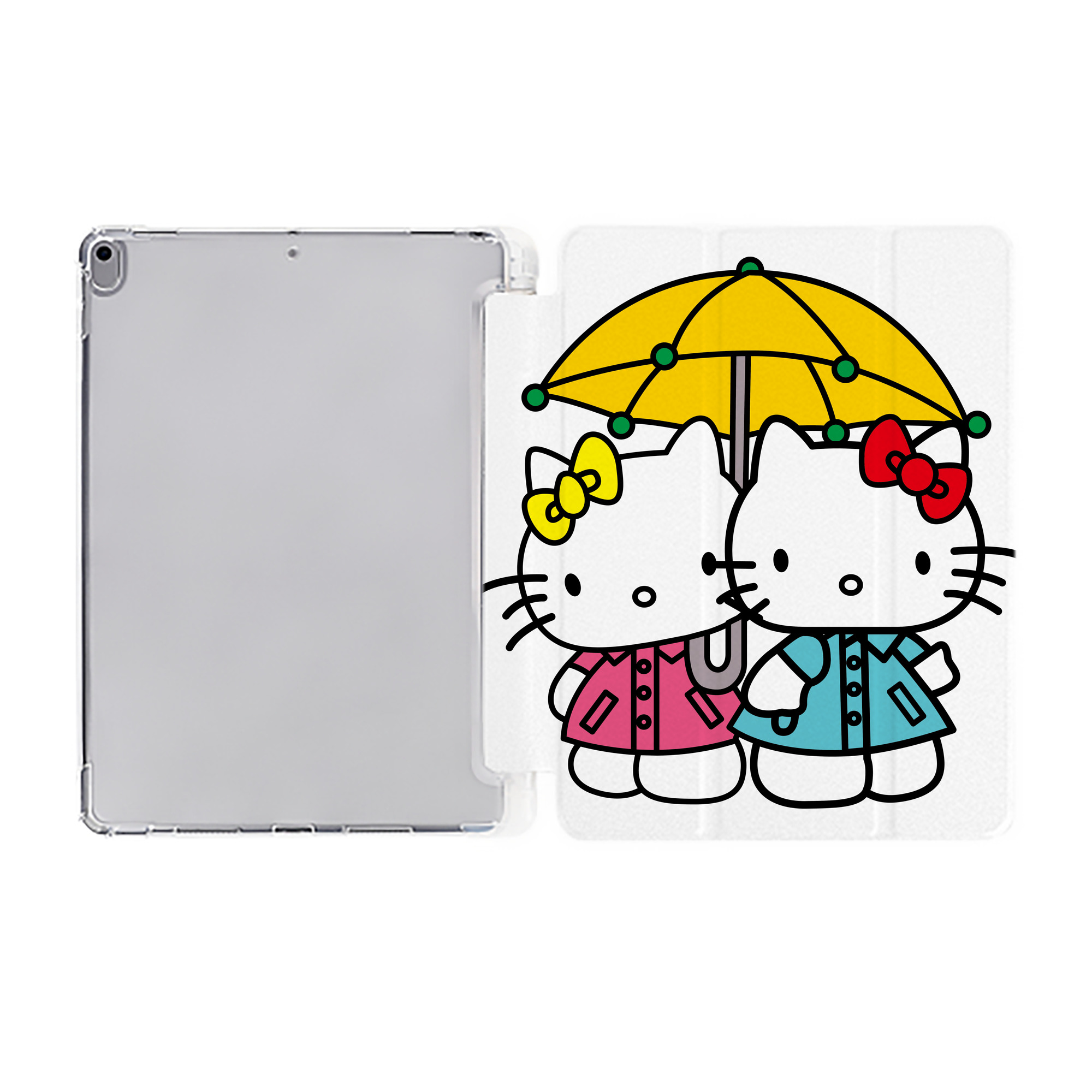（画像用） Hello Kitty ハローキティ IPad ケース ペン収納付き 三つ折りスタンド PUレザー×シリコン 対応機種9.5/10.5/10.9インチ